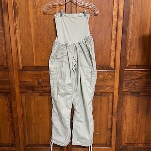 Motherhood Maternity Cargo Cotton/Spandex Khaki Over Bump Maternity Tab Pants L